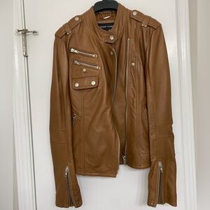 Brown leather jacket (Black Rivet)